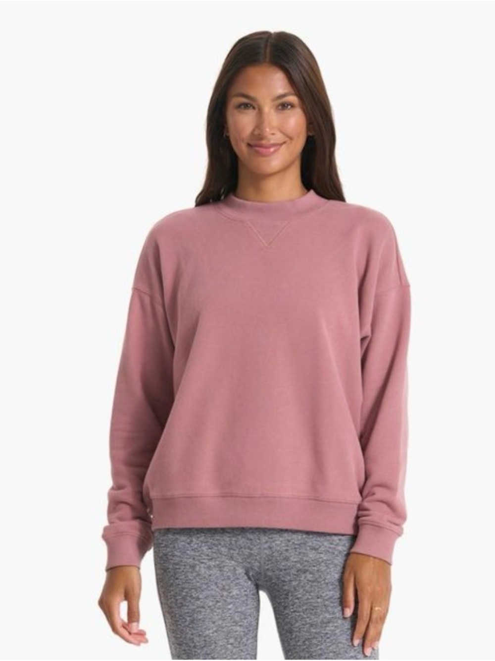 Vuori Cozy Crewneck Sweatshirt in Mauve